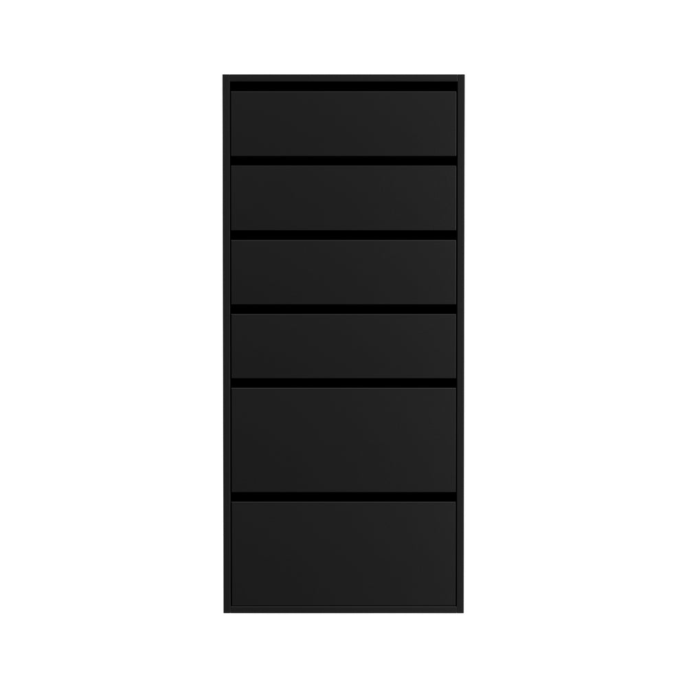 Artiss 6 Chest of Drawers Dresser Tallboy Black-Furniture &gt; Bedroom &gt; Dressers-PEROZ Accessories