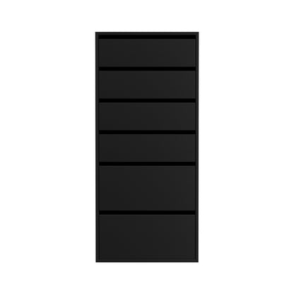 Artiss 6 Chest of Drawers Dresser Tallboy Black-Furniture &gt; Bedroom &gt; Dressers-PEROZ Accessories