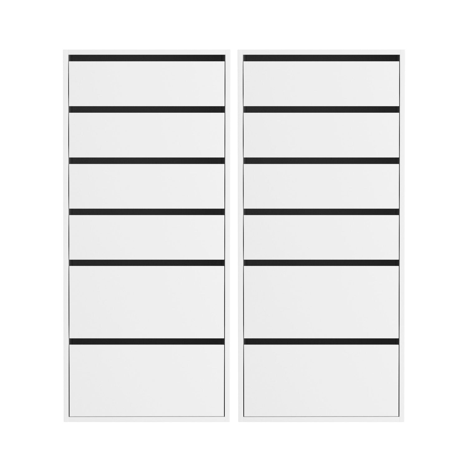Artiss 2x Chest of 6 Drawers Dresser Tallboy White