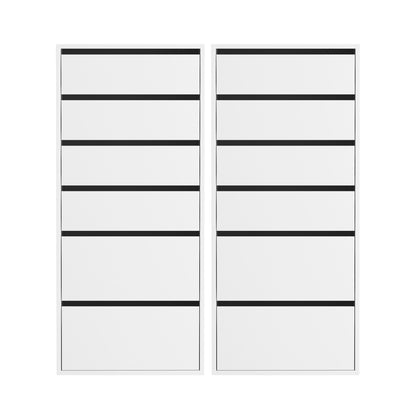 Artiss 2x Chest of 6 Drawers Dresser Tallboy White