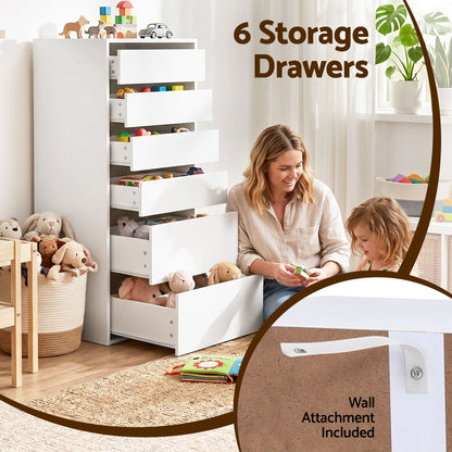 Artiss 2x Chest of 6 Drawers Dresser Tallboy White