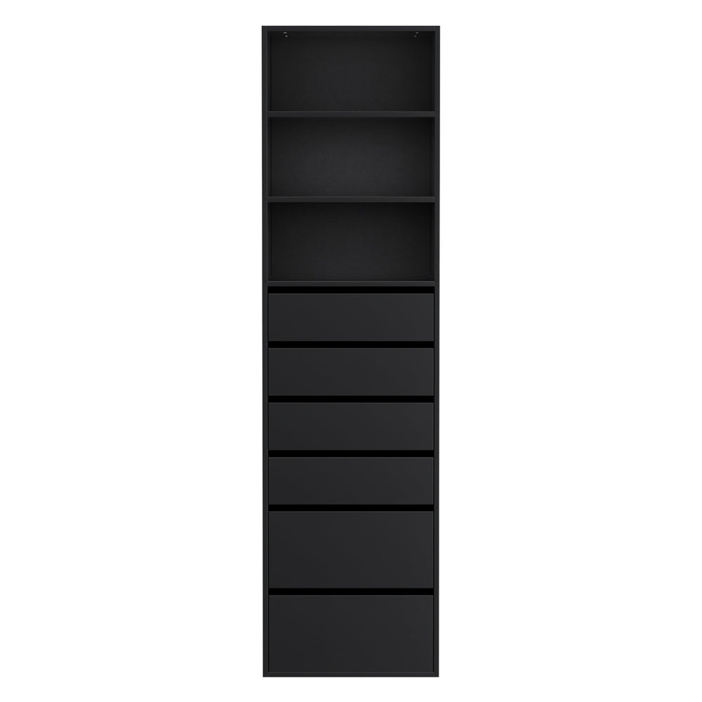 Artiss 6 Chest of Drawers Tallboy Cabinet Black-Furniture &gt; Bedroom &gt; Dressers-PEROZ Accessories