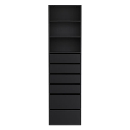 Artiss 6 Chest of Drawers Tallboy Cabinet Black-Furniture &gt; Bedroom &gt; Dressers-PEROZ Accessories