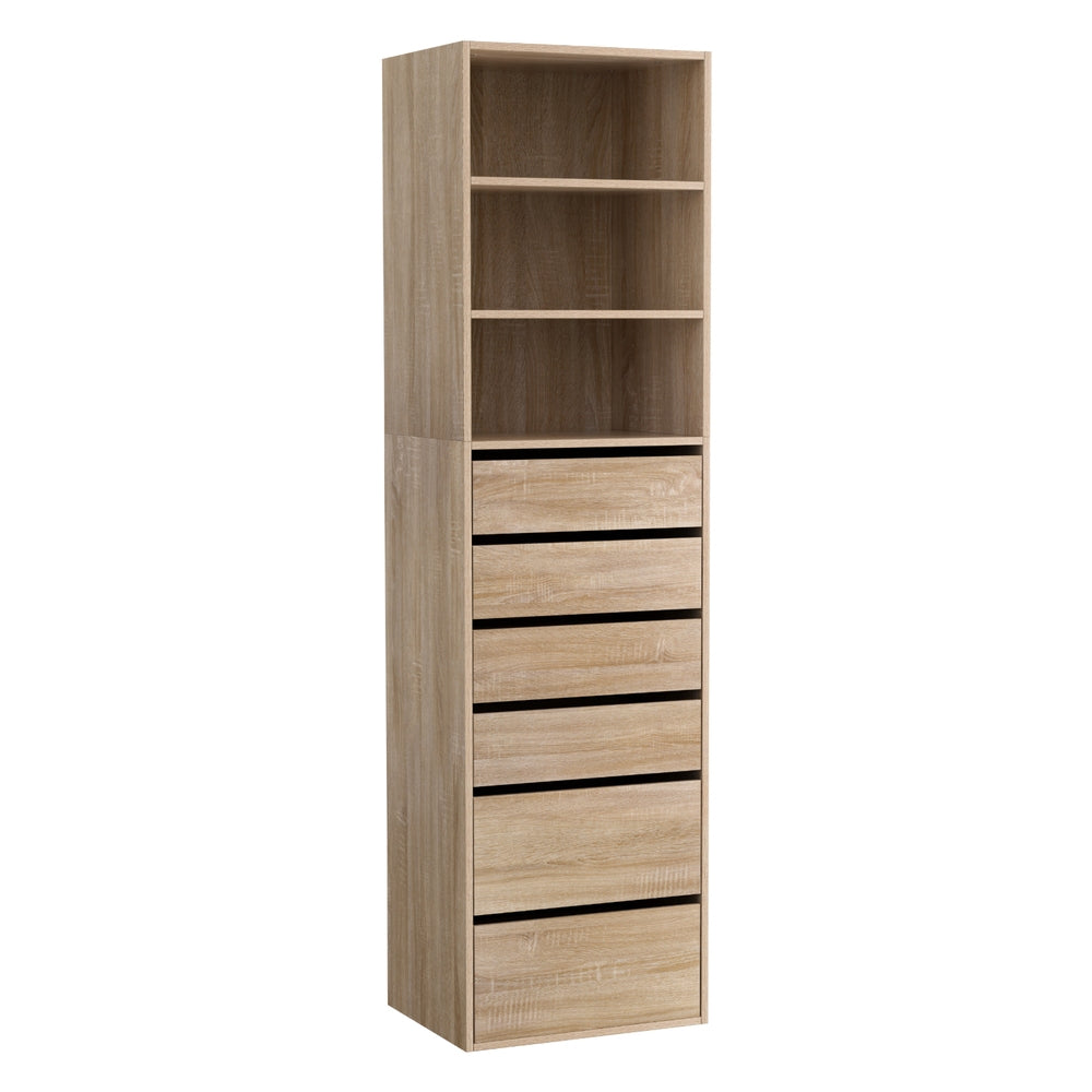 Artiss 6 Chest of Drawers Tallboy Cabinet Pine-Furniture &gt; Bedroom &gt; Dressers-PEROZ Accessories