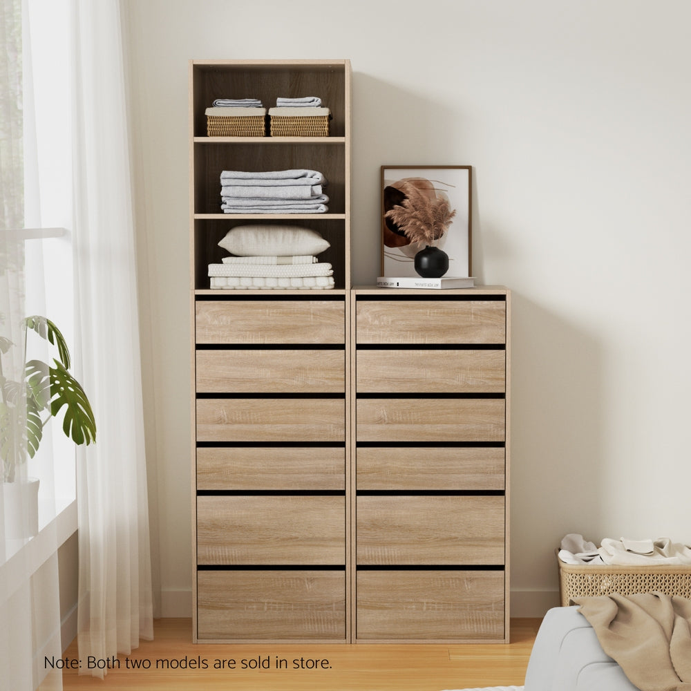Artiss 6 Chest of Drawers Tallboy Cabinet Pine-Furniture &gt; Bedroom &gt; Dressers-PEROZ Accessories