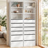 Artiss 2x Chest of 6 Drawers Tallboy Cabinet Adjustable Shelf White-Furniture > Bedroom > Dressers-PEROZ Accessories