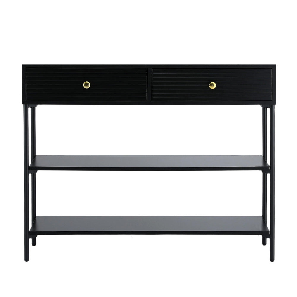 Artiss Console Table 3-Tier Black-Furniture &gt; Living Room &gt; Side Tables-PEROZ Accessories