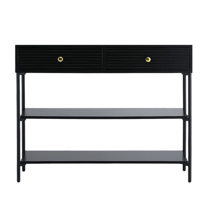 Artiss Console Table 3-Tier Black-Furniture &gt; Living Room &gt; Side Tables-PEROZ Accessories