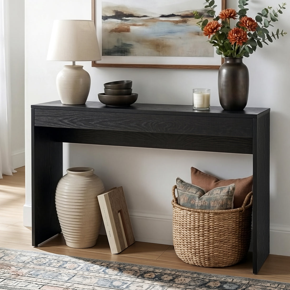 Artiss Console Table Hallway Sofa Entryway Entrance 120CM Black-Furniture > Living Room > Side Tables-PEROZ Accessories