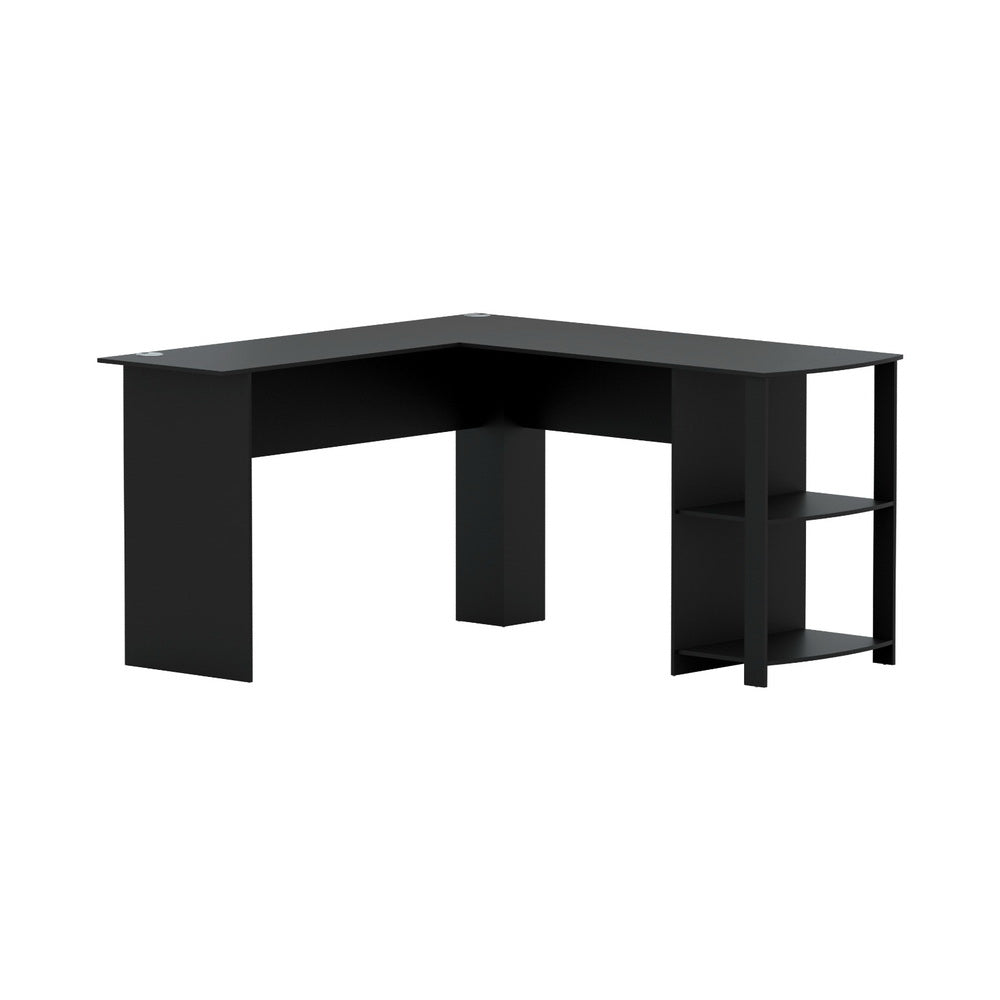 Artiss Computer Desk Shelf L-Shape Black 136CM-Office Desks-PEROZ Accessories