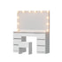 Artiss Dressing Table Vanity Desk Set Stool 12 Led Bulbs White-Furniture > Bedroom > Dressing Vanity & Dressing Tables-PEROZ Accessories
