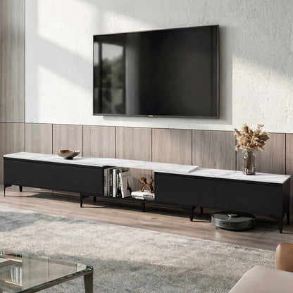 Artiss TV Cabinet Entertainment Unit Stand Extendable Black-Furniture > Living Room > TV Units-PEROZ Accessories