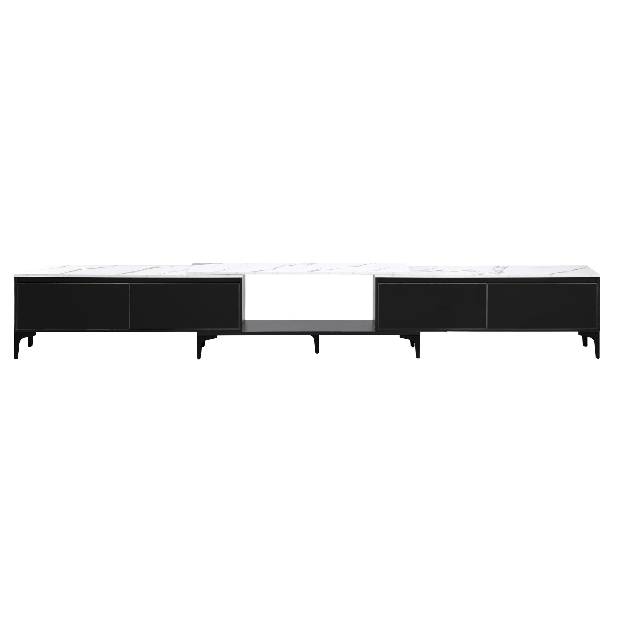 Artiss TV Cabinet Entertainment Unit Stand Extendable Black-Furniture > Living Room > TV Units-PEROZ Accessories