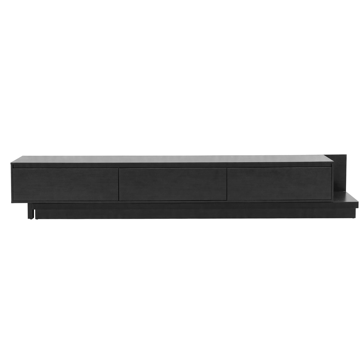 Artiss Extendable TV Unit 200CM 3 Storage Drawers Dark Walnut &amp; Black
