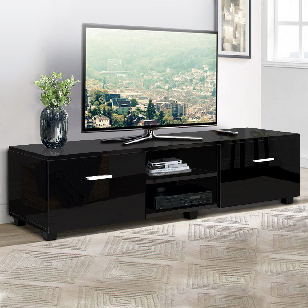Artiss Entertainment Unit TV Cabinet 140cm Black Jim-Entertainment Units-PEROZ Accessories