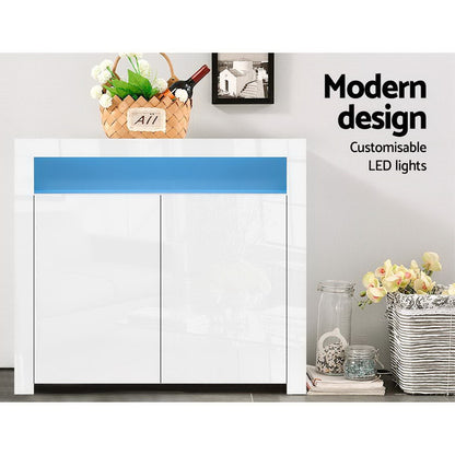 Artiss Buffet Sideboard LED - ARNO White-Sideboards-PEROZ Accessories