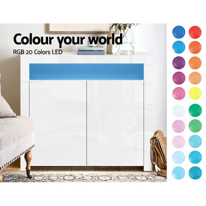 Artiss Buffet Sideboard LED - ARNO White-Sideboards-PEROZ Accessories