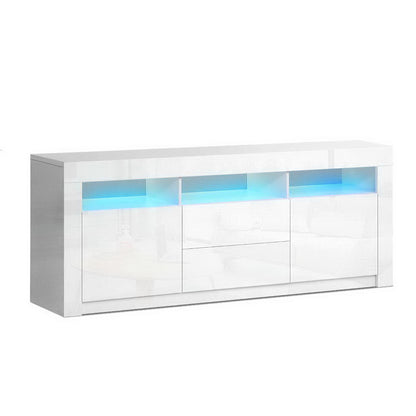 Artiss Entertainment Unit TV Cabinet LED 160cm White Anna-Entertainment Units-PEROZ Accessories