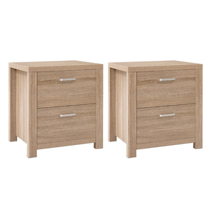 Artiss 2x Bedside Table 2 Drawers - MAXI Pine-Furniture &gt; Bedroom &gt; Bedside Tables-PEROZ Accessories