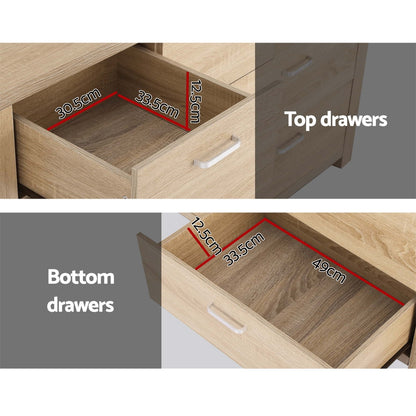 Artiss 7 Chest of Drawers - MAXI Pine-Furniture &gt; Bedroom-PEROZ Accessories