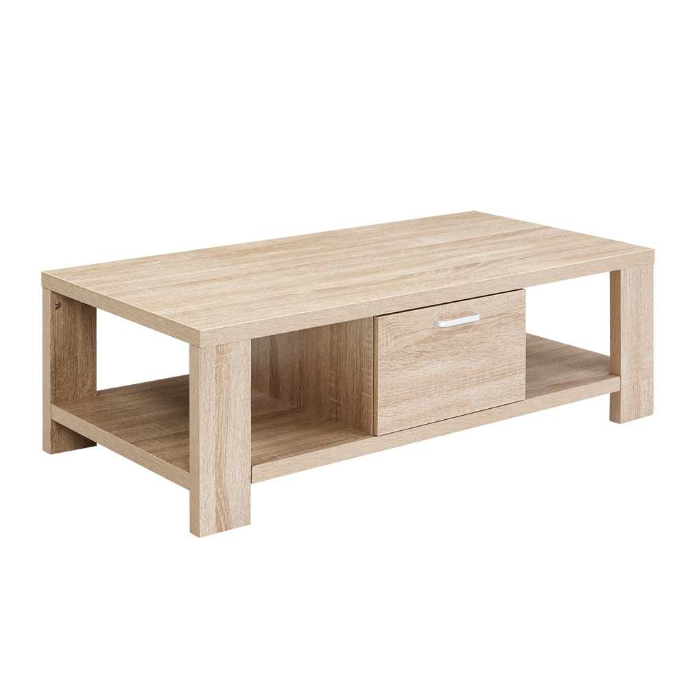 Artiss Coffee Table 1 Drawer Oak Maxi-Furniture &gt; Living Room-PEROZ Accessories