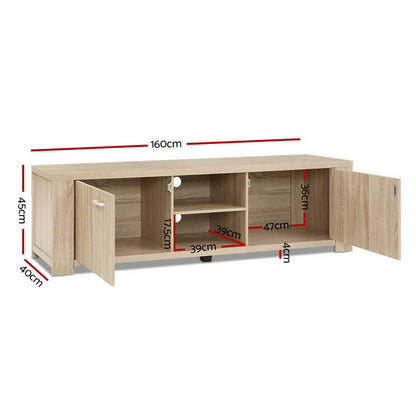 Artiss TV Cabinet Entertainment Unit 160cm Oak Maxi-Entertainment Units-PEROZ Accessories