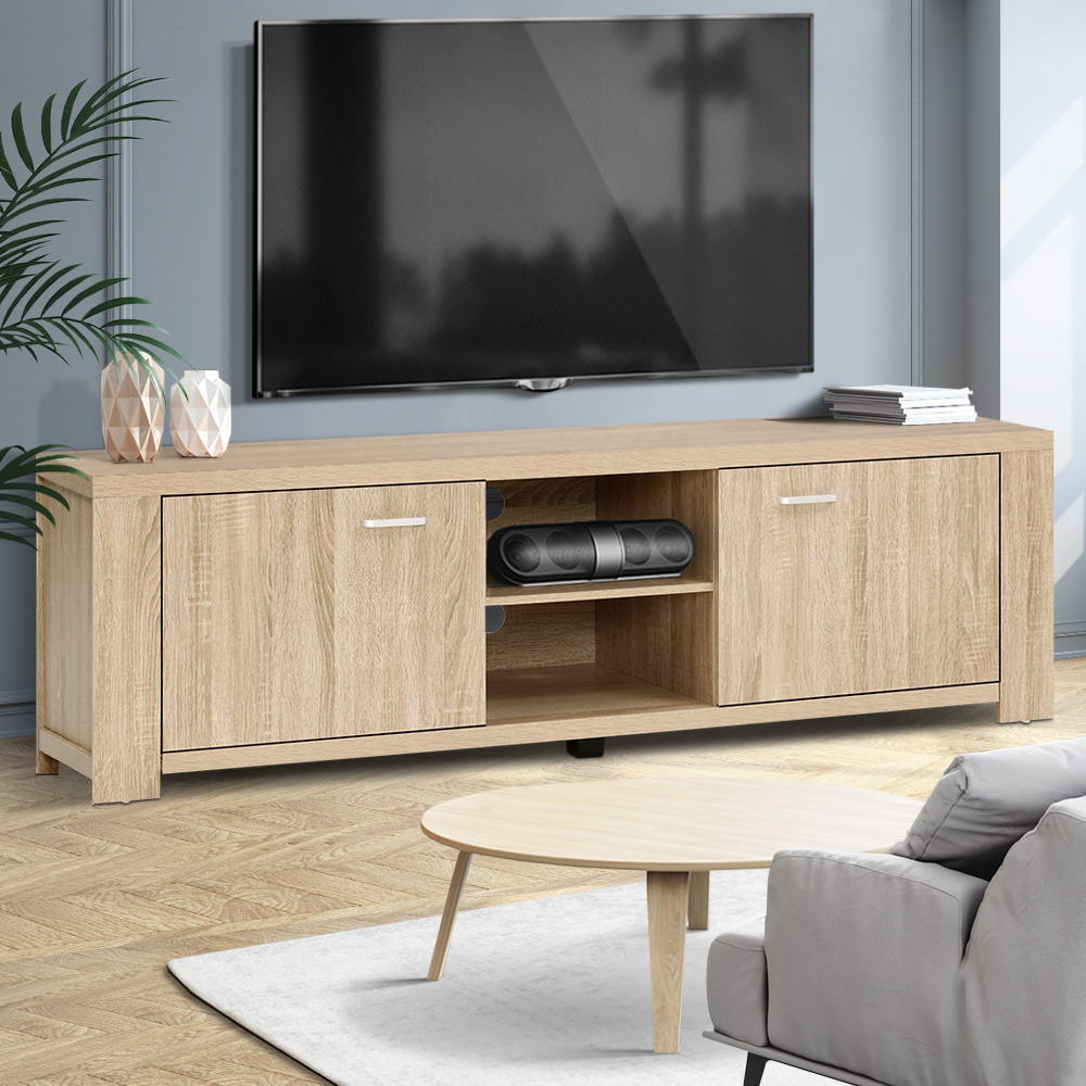 Artiss TV Cabinet Entertainment Unit 160cm Oak Maxi-Entertainment Units-PEROZ Accessories