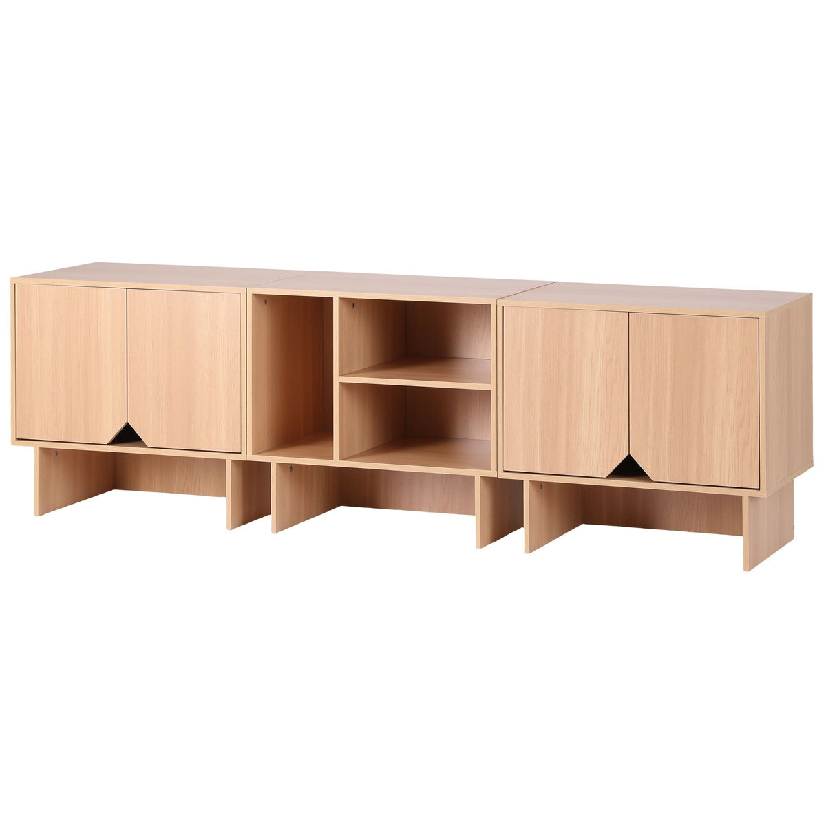 Artiss Modular TV Unit Storage Cabinet Adjustable Shelf Robot-Vac Friendly Pine-Furniture > Living Room > TV Units-PEROZ Accessories