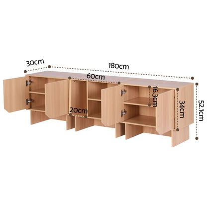 Artiss Modular TV Unit Storage Cabinet Adjustable Shelf Robot-Vac Friendly Pine-Furniture > Living Room > TV Units-PEROZ Accessories
