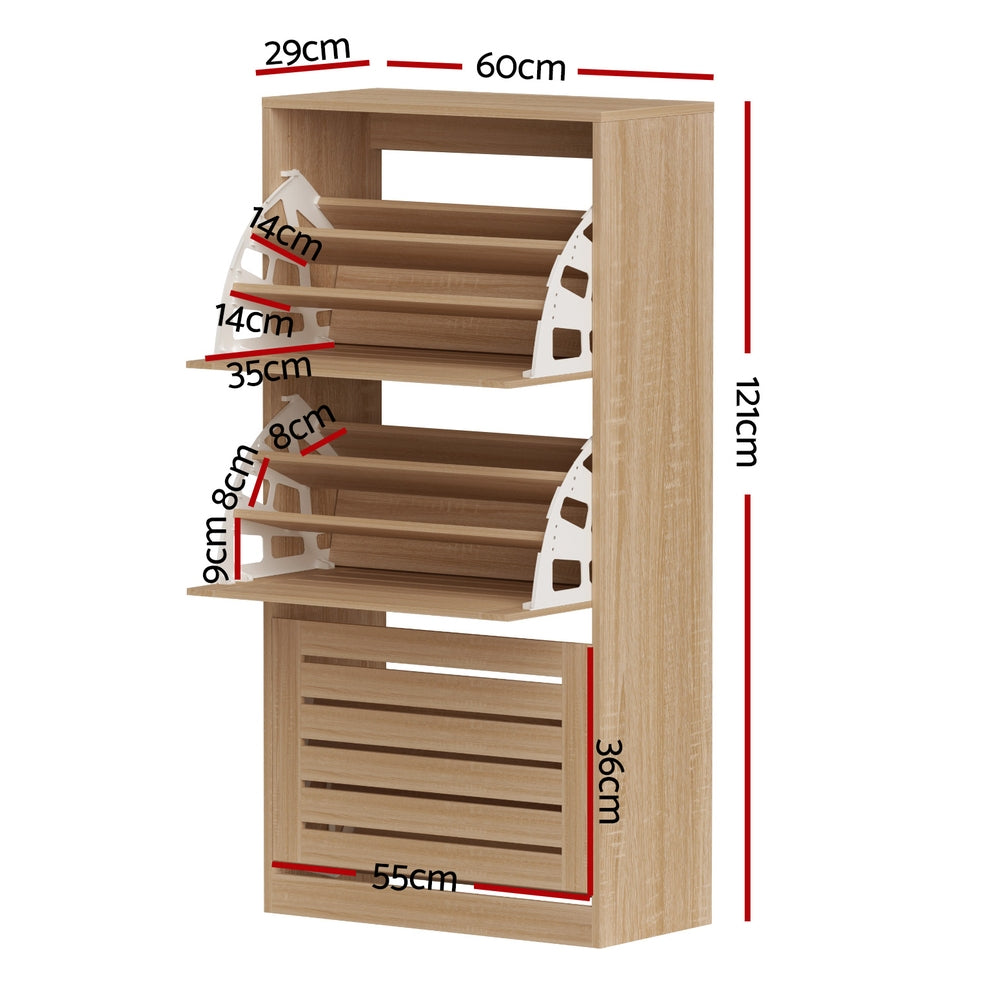 Artiss Shoe Cabinet Storage Drawer 45 Pairs Pine-Furniture &gt; Living Room &gt; Shoe Storage-PEROZ Accessories