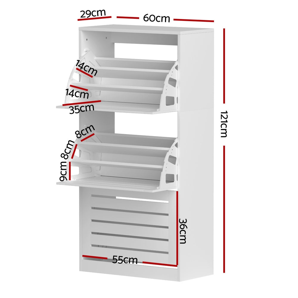 Artiss Shoe Cabinet Storage Drawer 45 Pairs White-Furniture &gt; Living Room &gt; Shoe Storage-PEROZ Accessories