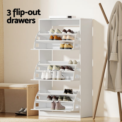 Artiss Shoe Cabinet Storage Drawer 45 Pairs White-Furniture &gt; Living Room &gt; Shoe Storage-PEROZ Accessories