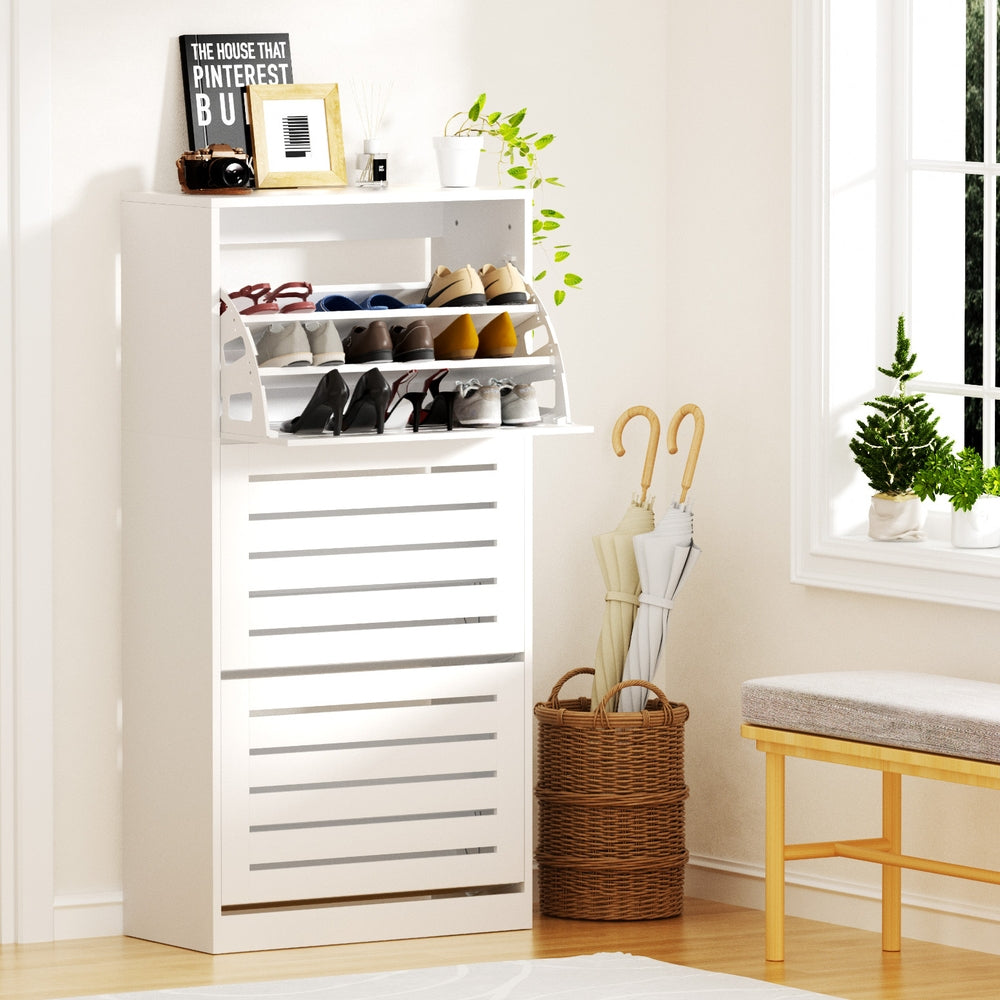 Artiss Shoe Cabinet Storage Drawer 45 Pairs White-Furniture &gt; Living Room &gt; Shoe Storage-PEROZ Accessories