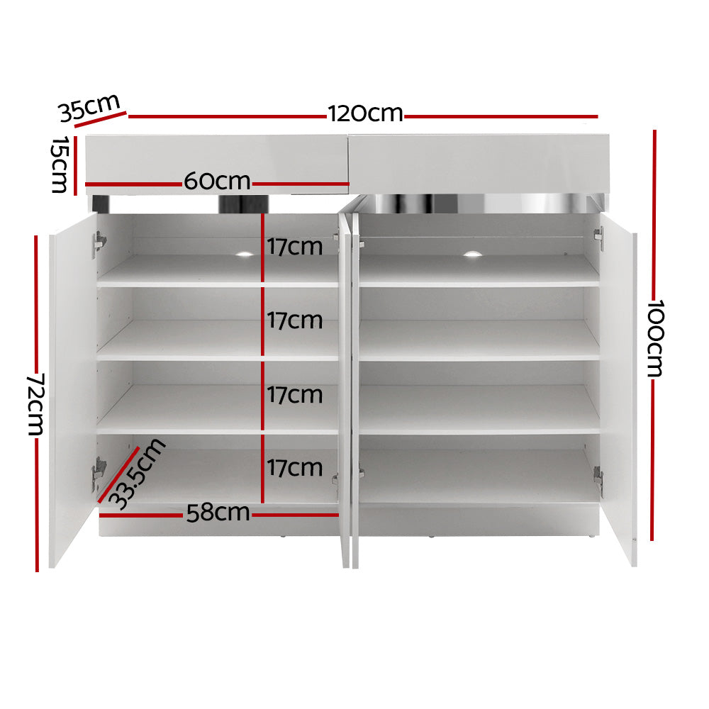 Artiss Shoe Rack Cabinet Storage Cupboard 24 Pairs - Lydia-Shoe Storage Cabinets-PEROZ Accessories