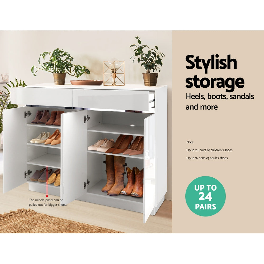 Artiss Shoe Rack Cabinet Storage Cupboard 24 Pairs - Lydia-Shoe Storage Cabinets-PEROZ Accessories