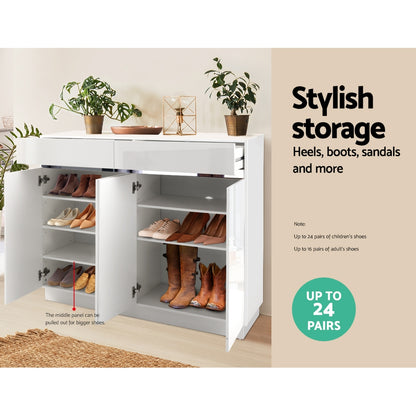 Artiss Shoe Rack Cabinet Storage Cupboard 24 Pairs - Lydia-Shoe Storage Cabinets-PEROZ Accessories