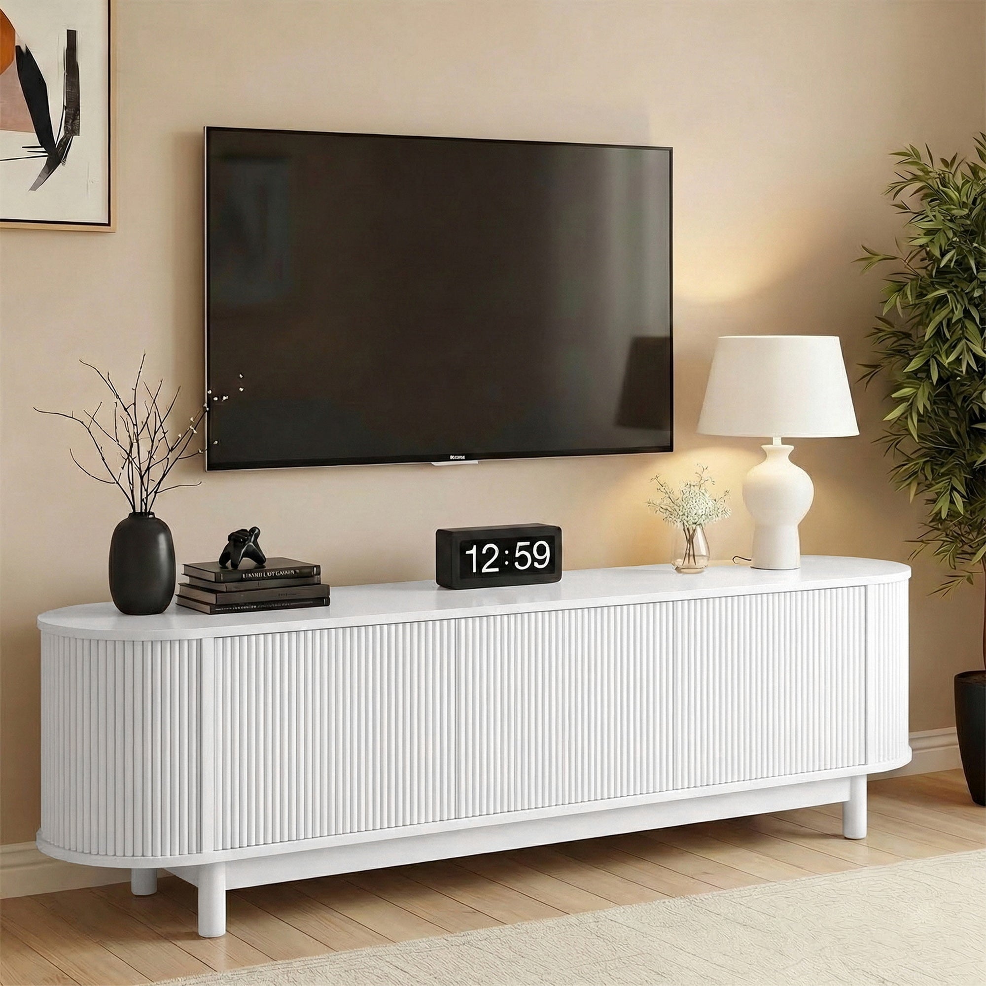 Artiss TV Unit Entertainment Unit Storage Cabinet 160cm White-Furniture > Living Room > TV Units-PEROZ Accessories