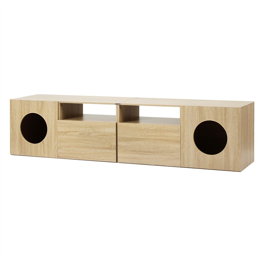 Artiss 185CM TV Unit with Cat House Storage Cabinet Pine-Furniture > Living Room > TV Units-PEROZ Accessories