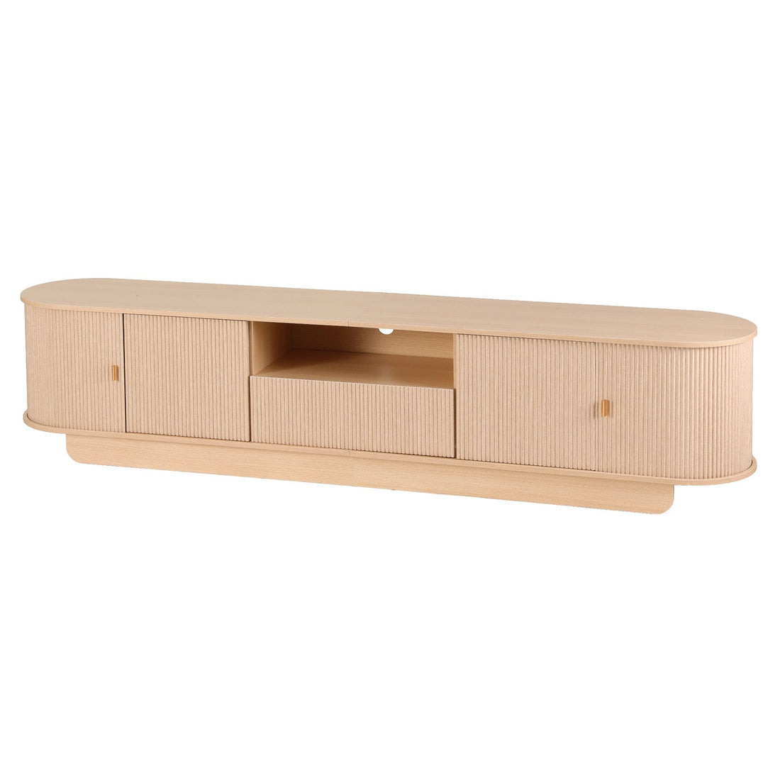 Artiss 220cm TV Unit Rounded Edge Slide Side Cabinet Door Pine-Furniture > Living Room > TV Units-PEROZ Accessories