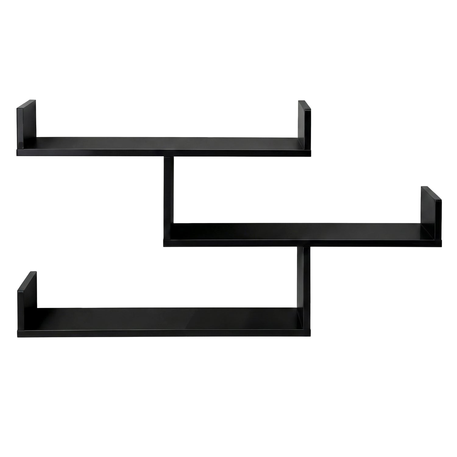 Artiss Floating Wall Shelf 3 Tier Black-Furniture > Living Room > Bookcases &amp; Shelves-PEROZ Accessories