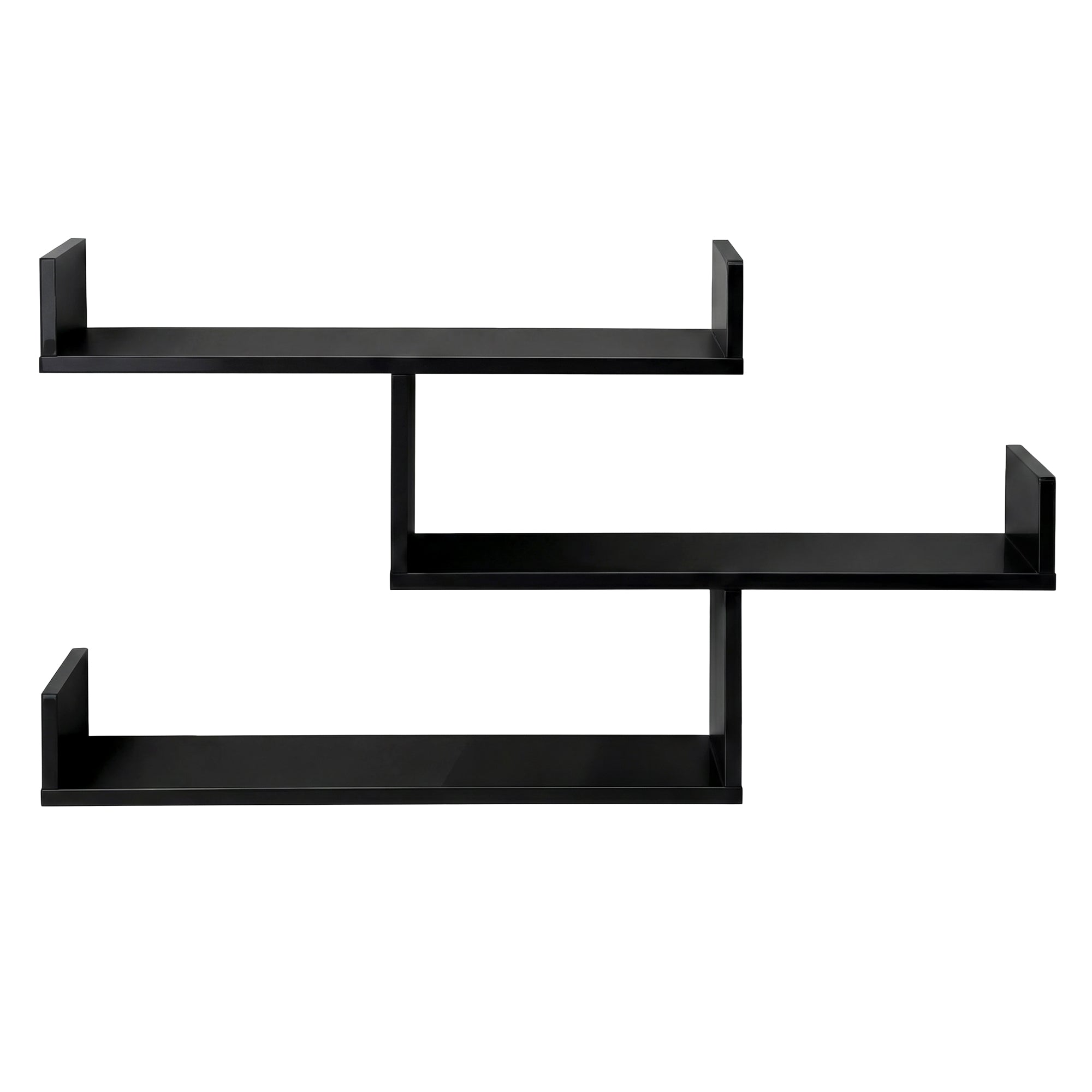 Artiss Floating Wall Shelf 3 Tier Black-Furniture > Living Room > Bookcases &amp; Shelves-PEROZ Accessories