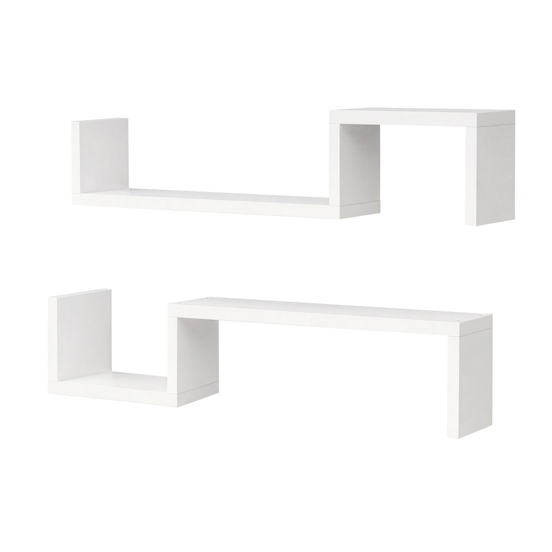 Artiss Set of 2 Floating Shelves Wall Mounted S-Shape Display Ledge, White-Furniture > Living Room > Bookcases &amp; Shelves-PEROZ Accessories
