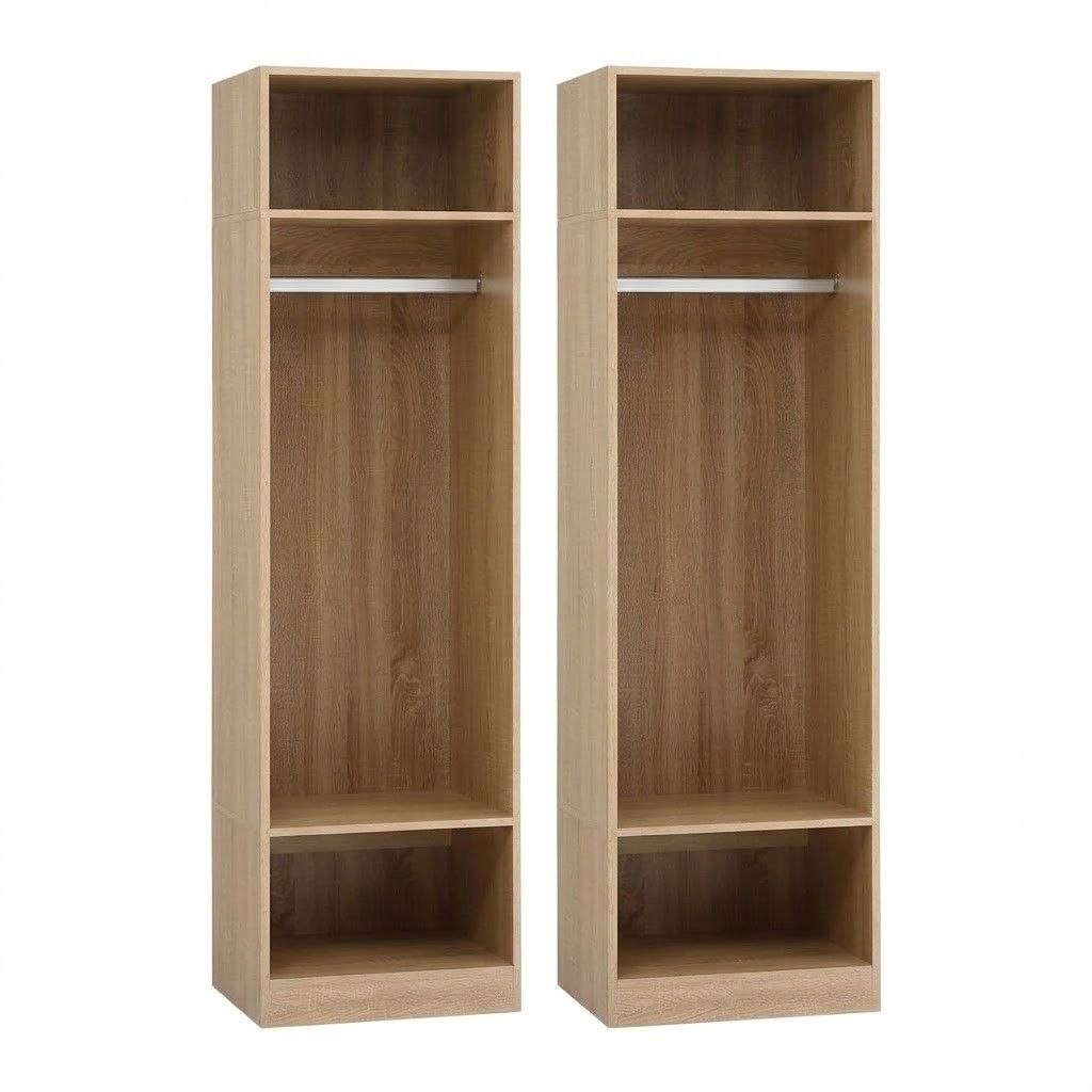 Artiss 2X Wardrobe Clothes Closet Storage Organiser Shelf Pine-Home &amp; Garden > Storage > Clothing &amp; Wardrobe Storage-PEROZ Accessories