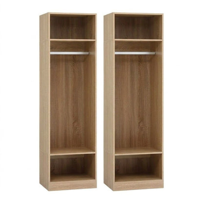 Artiss 2X Wardrobe Clothes Closet Storage Organiser Shelf Pine-Home &amp; Garden > Storage > Clothing &amp; Wardrobe Storage-PEROZ Accessories