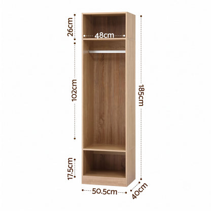 Artiss 2X Wardrobe Clothes Closet Storage Organiser Shelf Pine-Home &amp; Garden > Storage > Clothing &amp; Wardrobe Storage-PEROZ Accessories