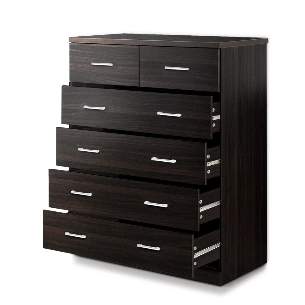 Artiss 6 Chest of Drawers - ANDES Walnut-Furniture &gt; Bedroom-PEROZ Accessories
