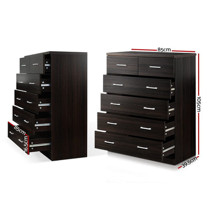 Artiss 6 Chest of Drawers - ANDES Walnut-Furniture &gt; Bedroom-PEROZ Accessories