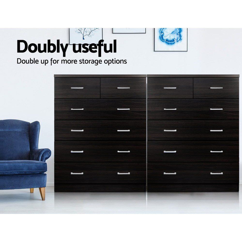 Artiss 6 Chest of Drawers - ANDES Walnut-Furniture &gt; Bedroom-PEROZ Accessories