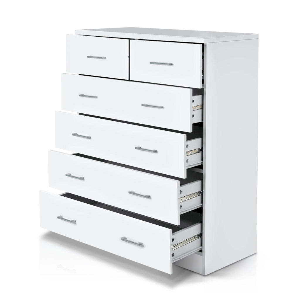 Artiss 6 Chest of Drawers - ANDES White-Furniture &gt; Living Room-PEROZ Accessories