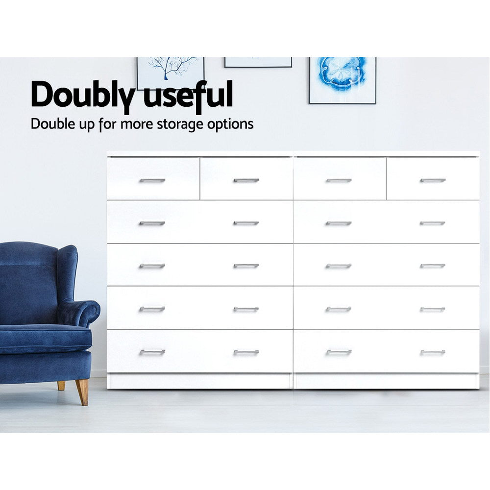 Artiss 6 Chest of Drawers - ANDES White-Furniture &gt; Living Room-PEROZ Accessories